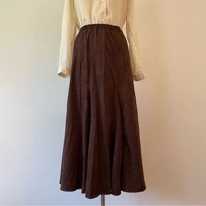 faux suede midi skirt NWOT